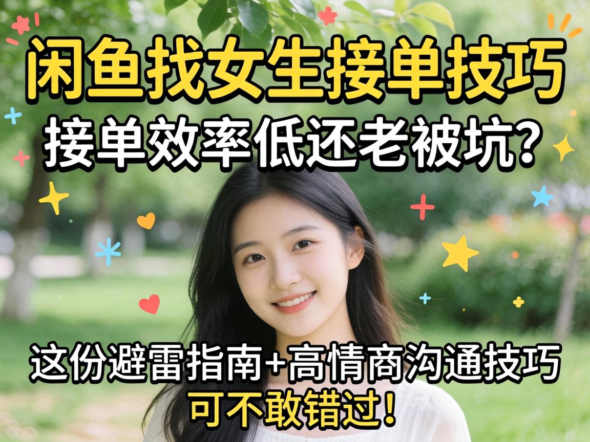 闲鱼找女生接单技巧,接单效率低还老被坑?这份避雷指南+高情商沟通技巧可不敢错过!
