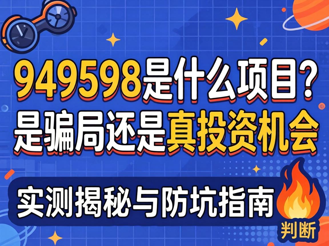 949598是什么项目？？是圈套照旧真投资时机？？实测揭秘与防坑指南?
