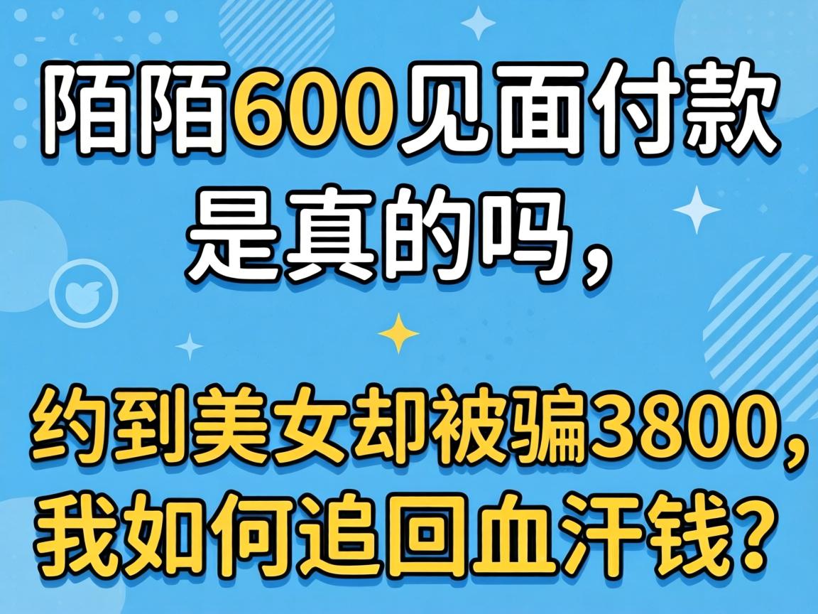 陌陌600碰头付款是真的吗，约到美女却被骗3800，我若何追回心血钱？