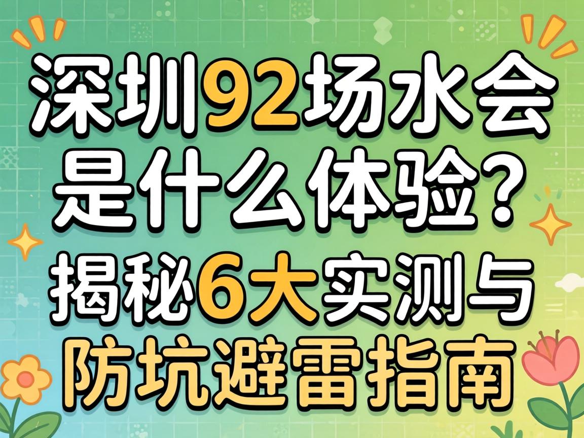 深圳92场水会是什么体验？？？？揭秘6大实测与防坑避雷指南