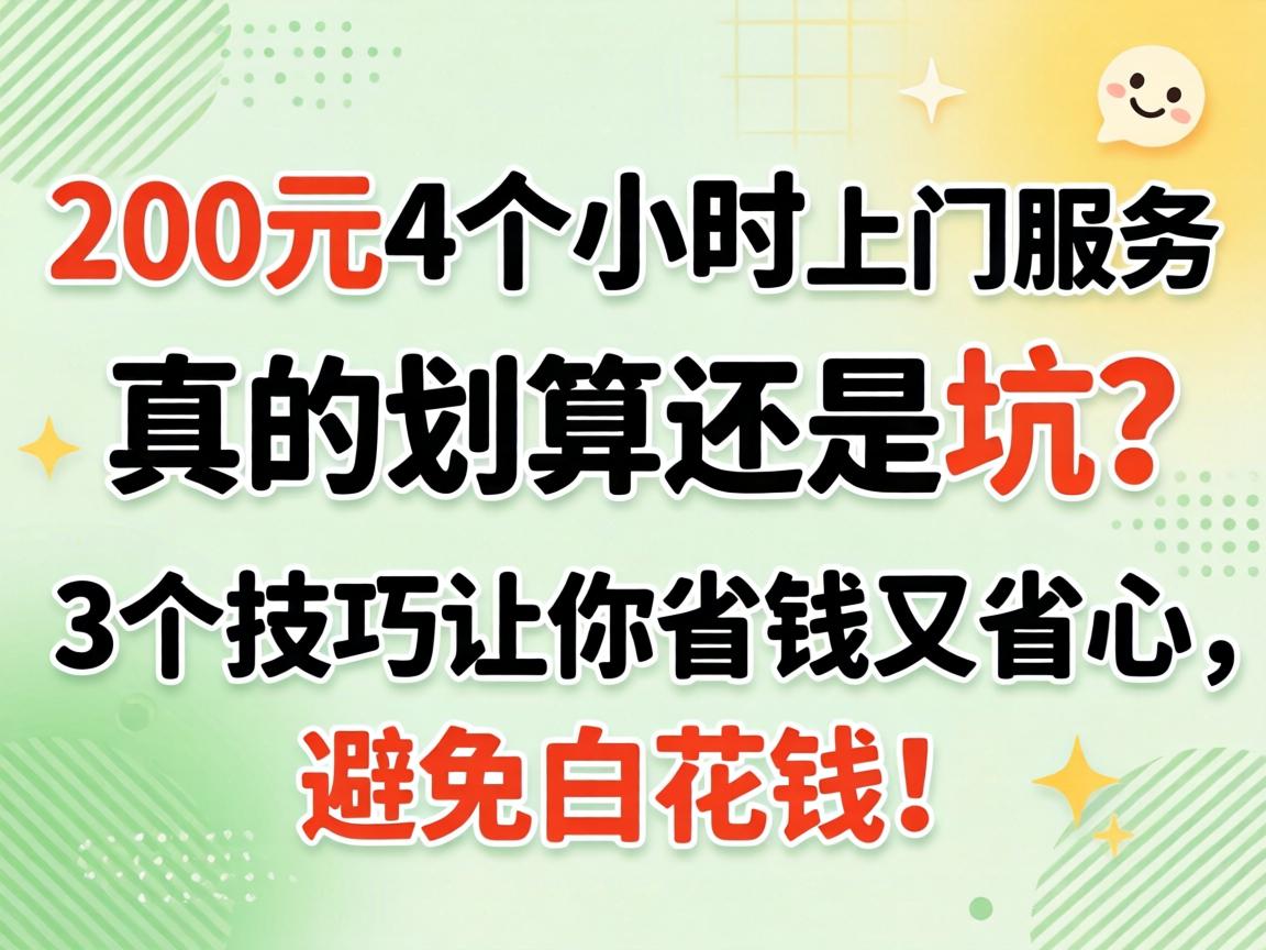 200元4个幼时上门服务，真的划算还是坑？3个技巧让你省钱又省心，预防白花钱！