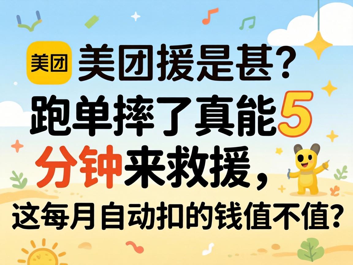 美团援是甚?跑单摔了真能5分钟来救援,这每月自动扣的钱值不值?