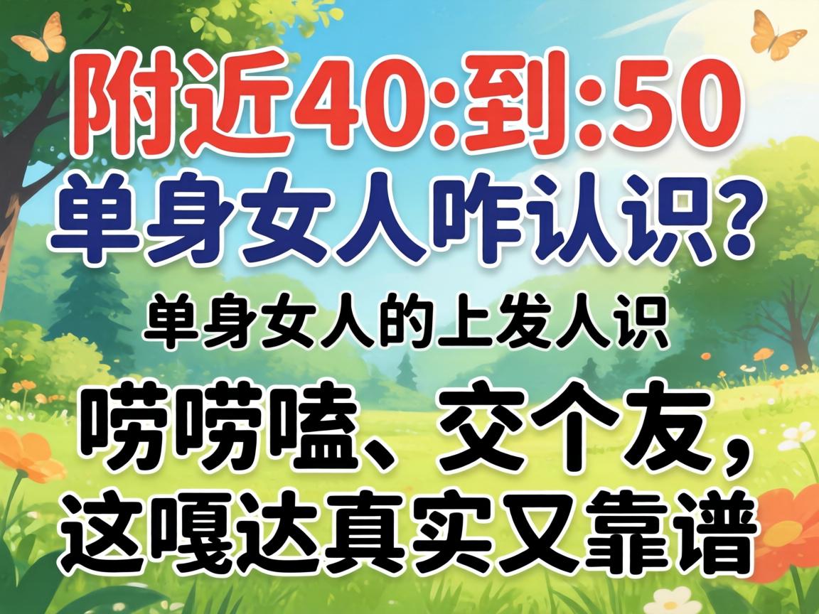 附近40到50的单身女人咋认识？唠唠嗑、交个友，这嘎达真实又靠谱