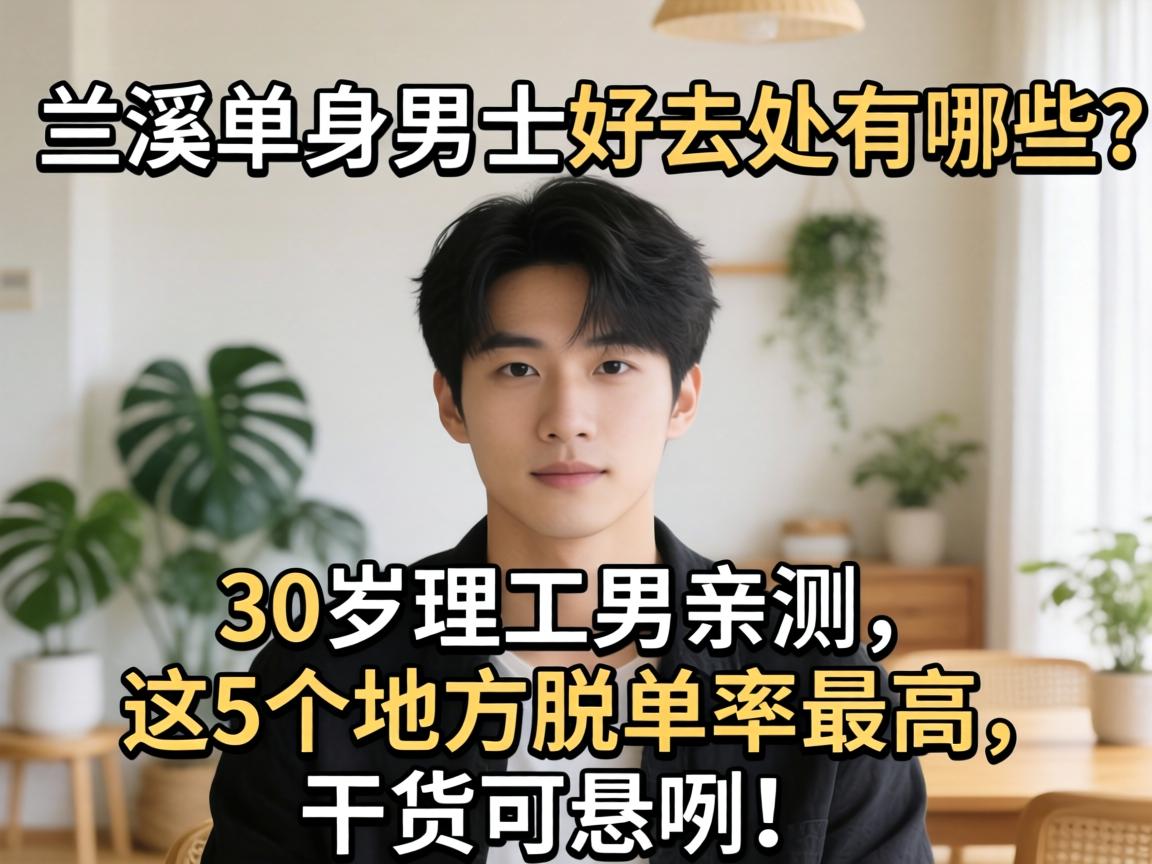 兰溪单身男士好去处有哪些?30岁理工男亲测,这5个地方脱单率最高,干货可恁咧!