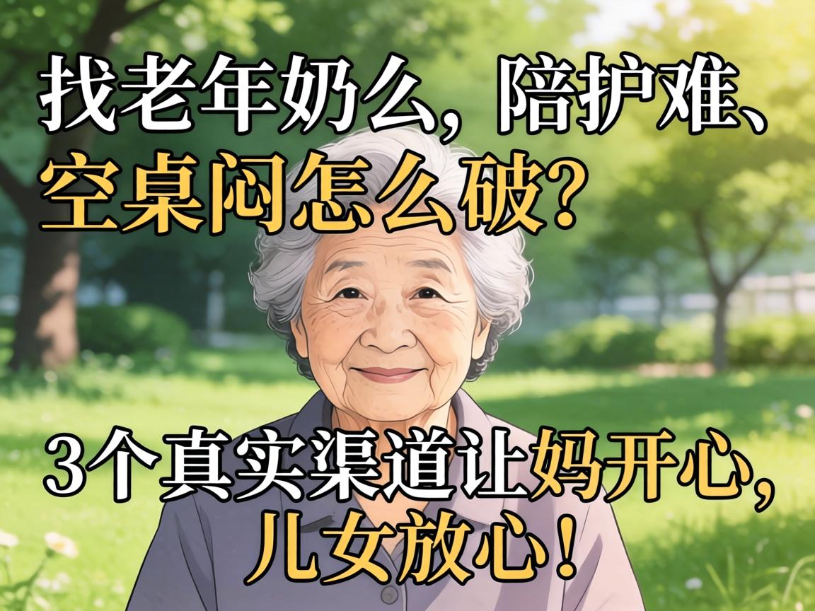 找老年妇女，陪护难、空巢闷怎么破？3个真实渠道让妈开心，儿女放心！
