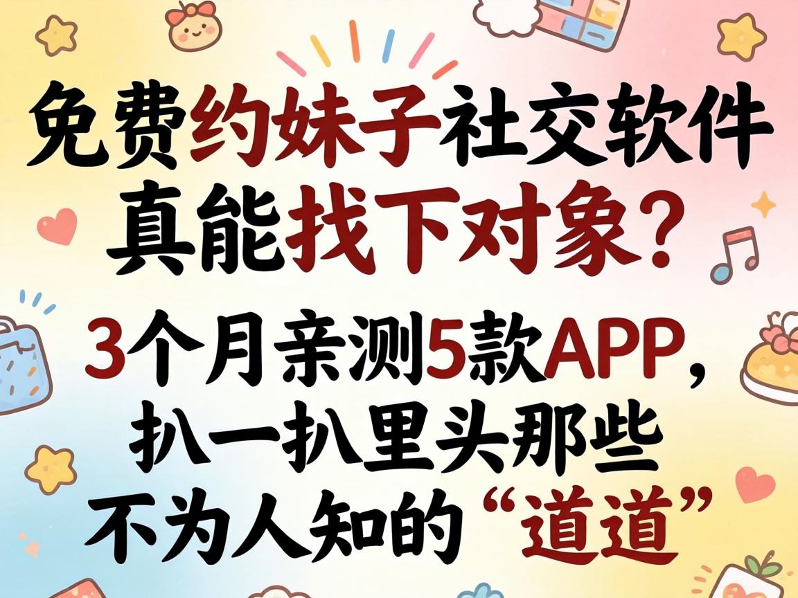 免费约妹子的社交软件真能找下对象？3个月亲测5款APP，扒一扒里头那些不为人知的“路路”