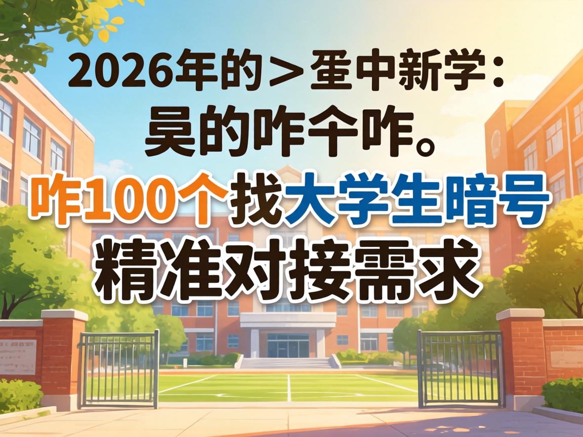 在2026年的校园里,咋用100个找大学生暗号精准对接需求?