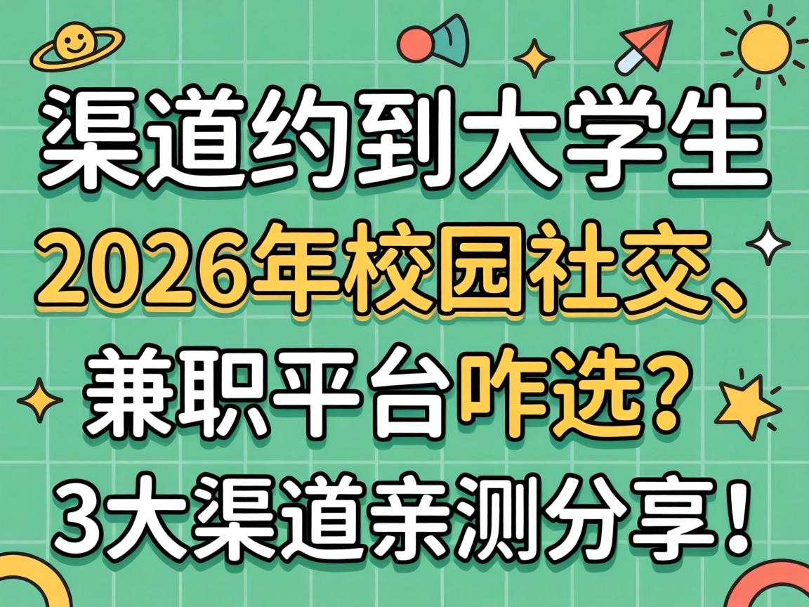 什么渠道可以约到大学生，2026年校园社交、兼职平台咋选？3大渠道亲测分享！