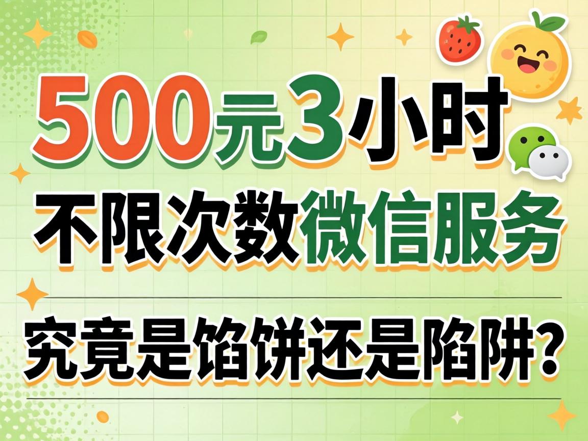 500元3小时不限次数微信效劳，，事实是馅饼照旧陷阱？？？
