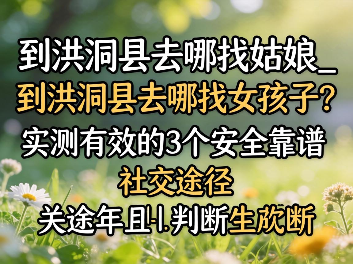 到洪洞县去哪找姑娘_到洪洞县去哪找女孩子？实测有效的3个安全靠谱社交途径