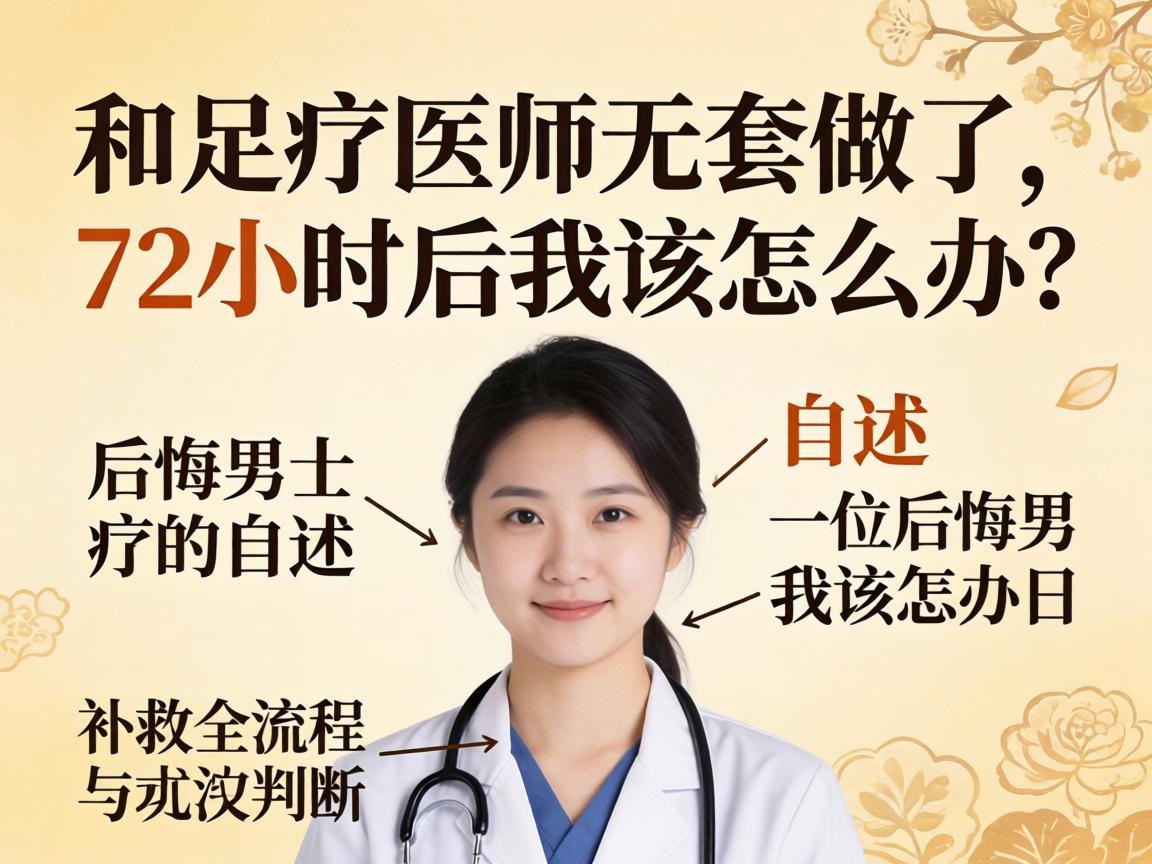 和足疗技师无套做了，72幼时后我该怎么办？一位痛恨男士的自述与补救全流程