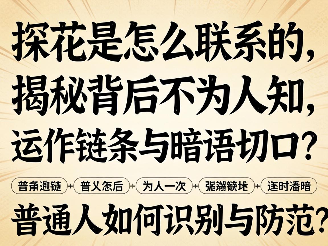 探花是怎么联系的，揭秘背后不为人知的运作链条与隐语隐语？通常人若何鉴别与防备？