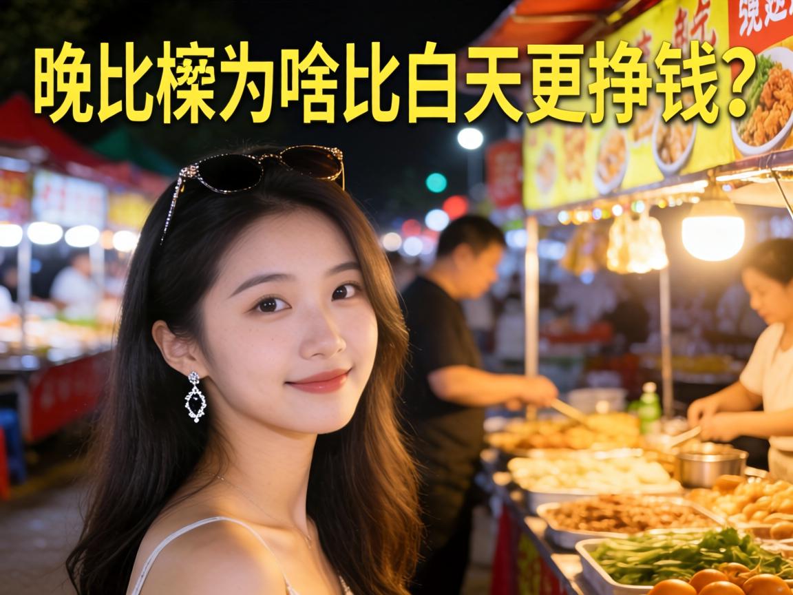 美女晚上摆摊为啥比白天更挣钱？