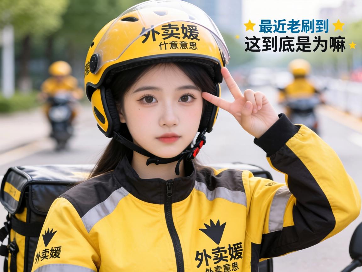 表卖媛什么意思？最近老刷到穿骑手服摆拍的网红，这到底是为嘛？