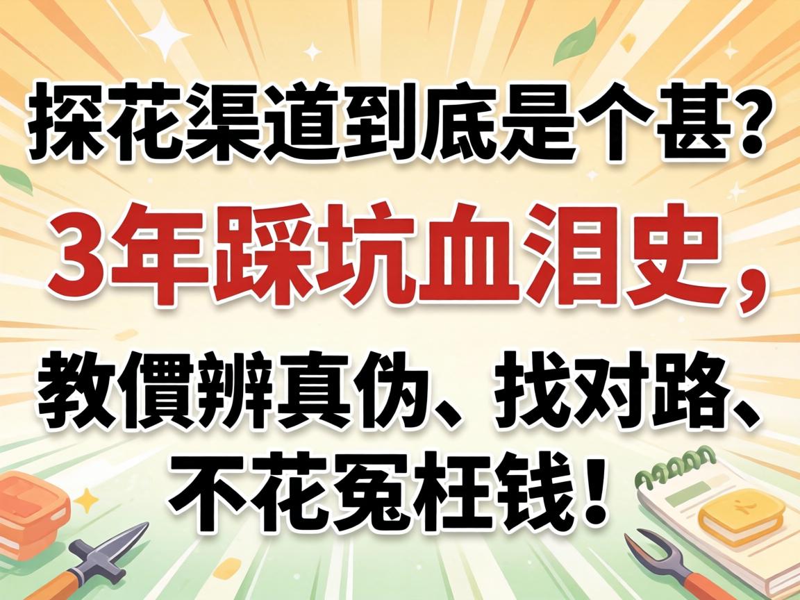 探花渠道到底是个甚？3年踩坑血泪史，教伱辨真伪、找对路、不花冤枉钱！