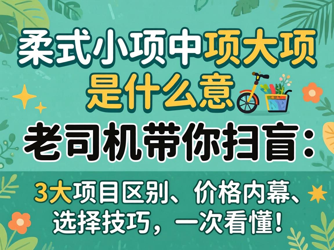 柔式小项中项大项是什么意思，老司机带你扫盲：3大项目区别、价格内幕、选择技巧，一次看懂！
