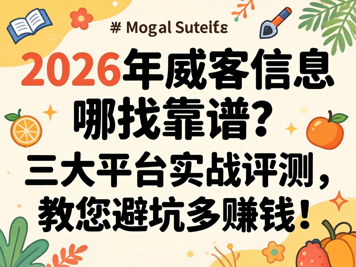 2026年威客信息哪找靠谱？三大平台实战评测，教您避坑多赚钱！