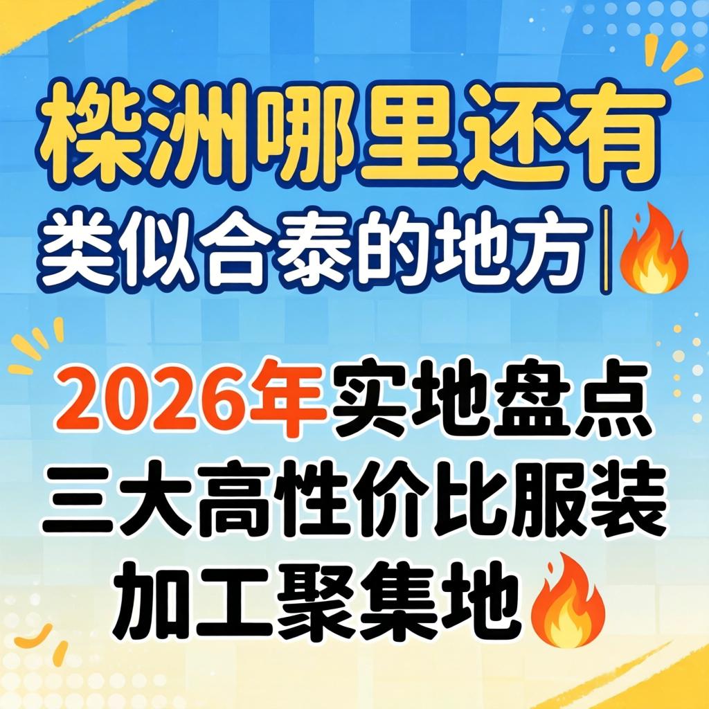 株洲哪里还有类似合泰的地方 ｜ 2026年实地盘点三大高性价比服装加工聚集地?