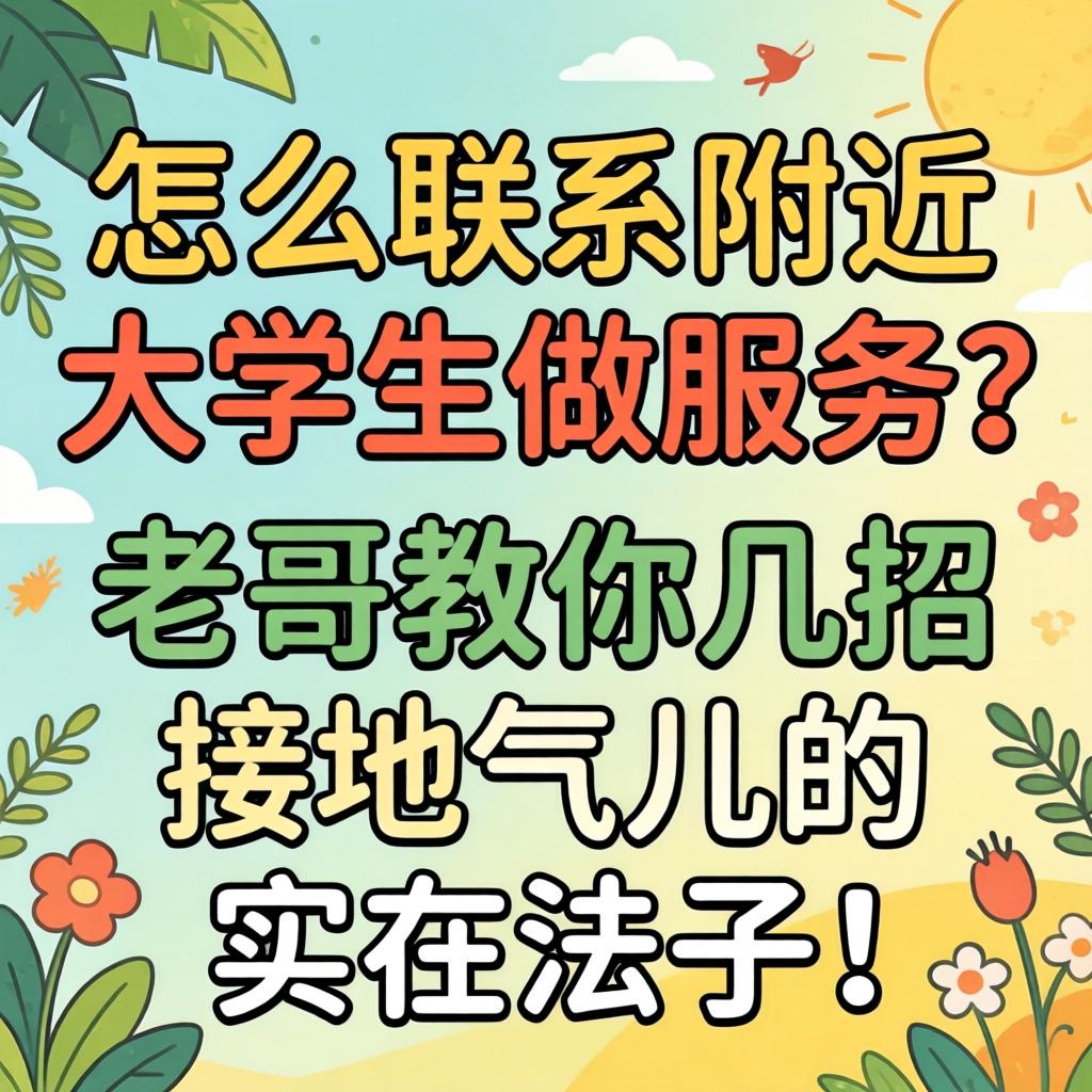 怎么联系附近大学生做服务？老哥教你几招接地气儿的实在法子！