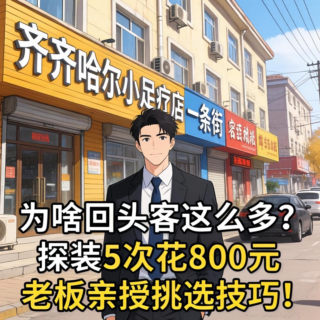 齐齐哈尔幼足疗店一条街，为啥回头客这么多？探店5次花800元，老板亲授遴选技巧！