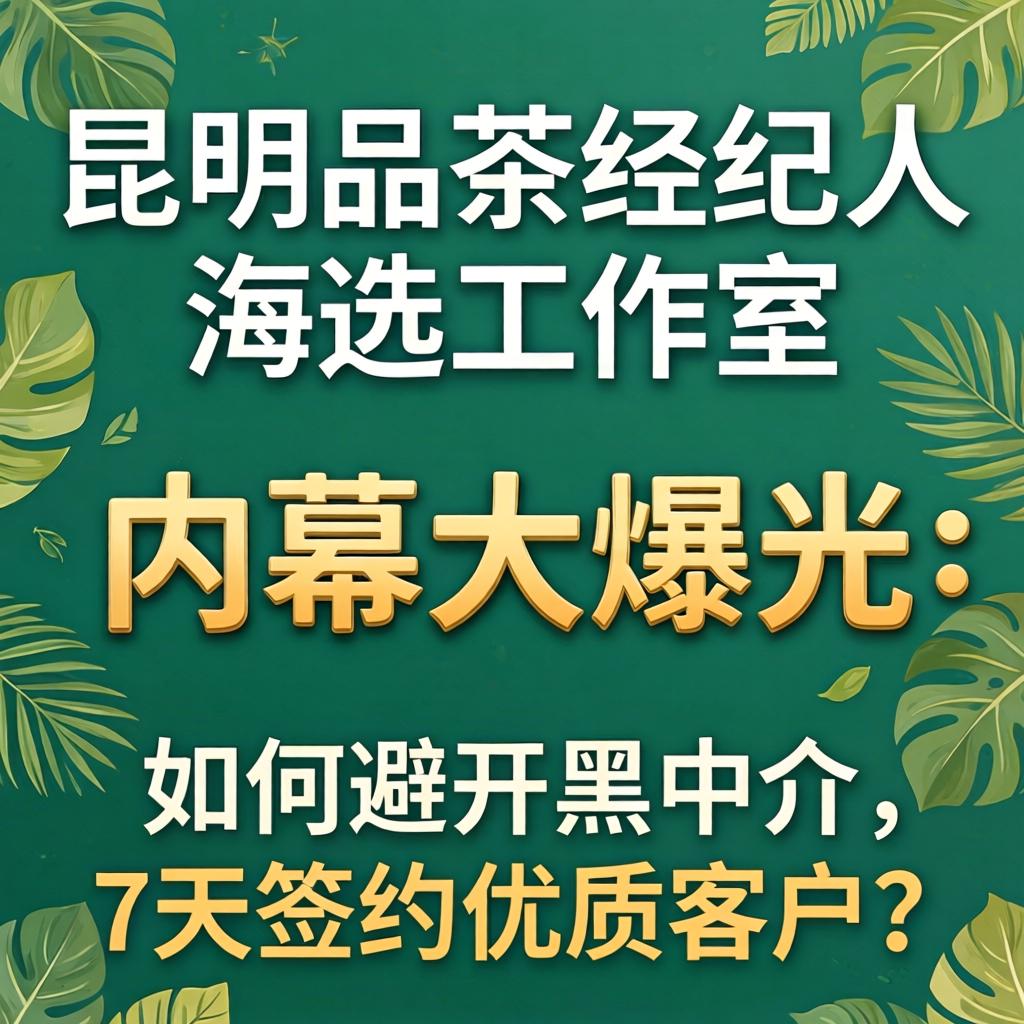 昆明品茶经纪人海选工作室,内幕大曝光:如何避开黑中介,7天签约优质客户?