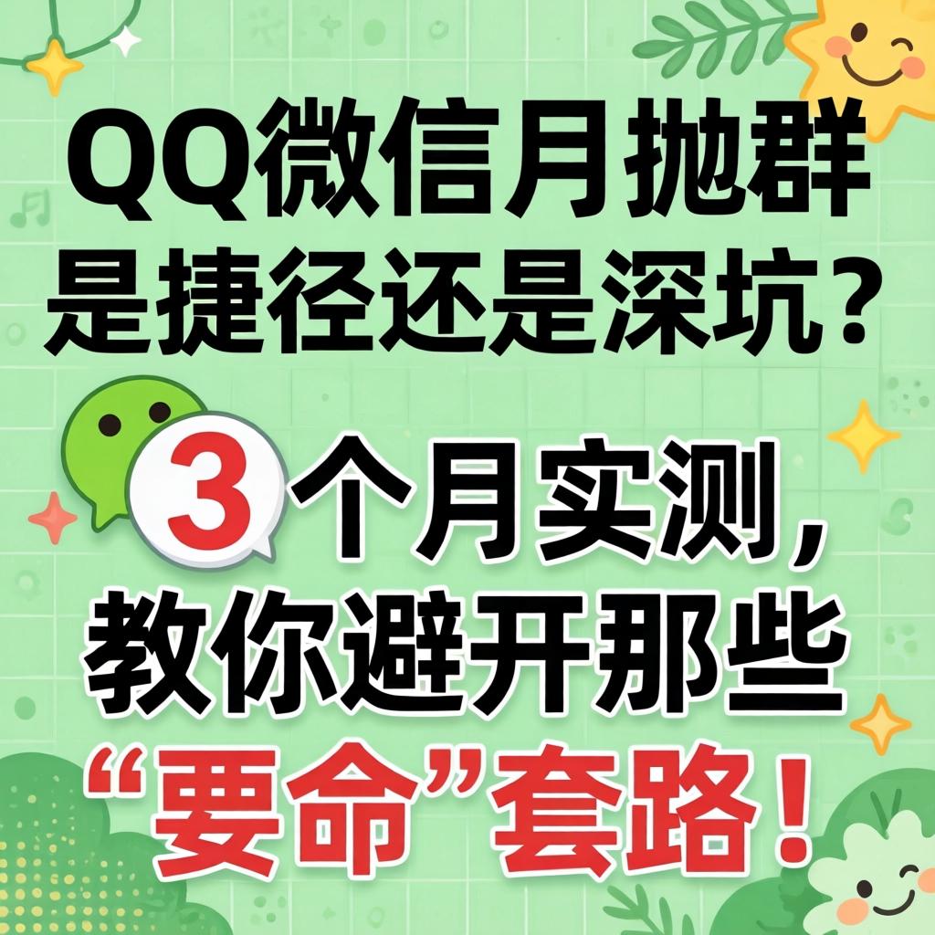 QQ微信月抛群，是捷径还是深坑？3个月实测，教你避开那些“要命”套路！