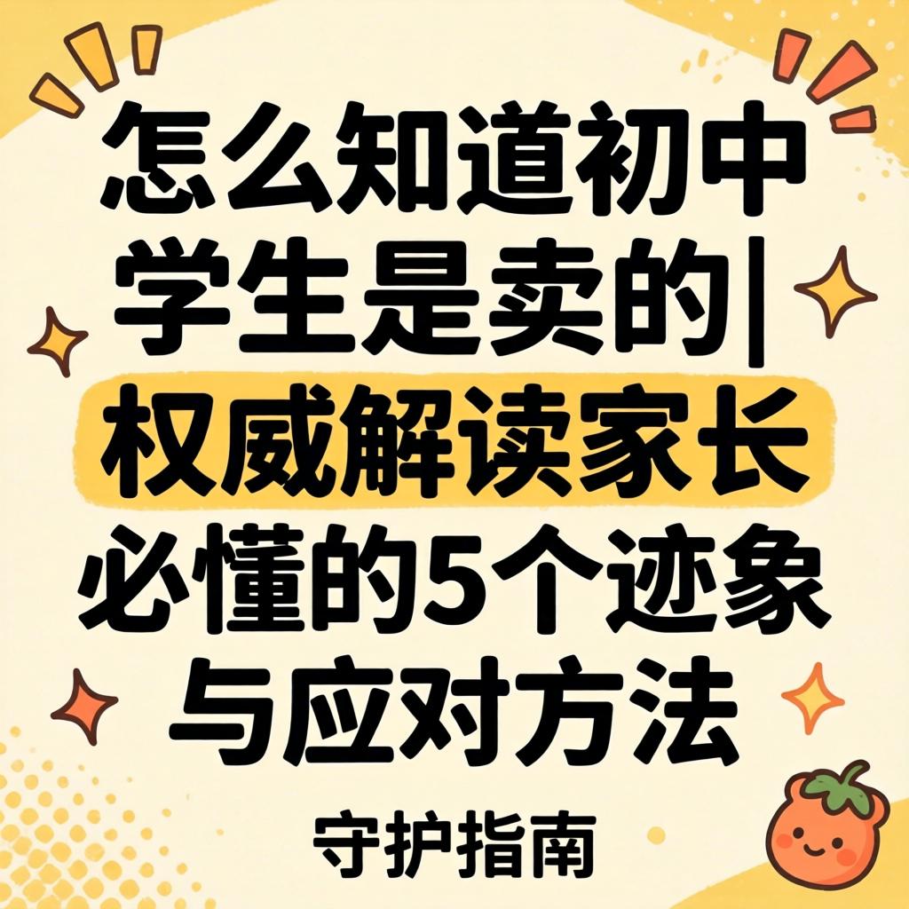 怎么知路初中生是卖的|权威解读家长必懂的5个迹象与应对步骤_守护指南