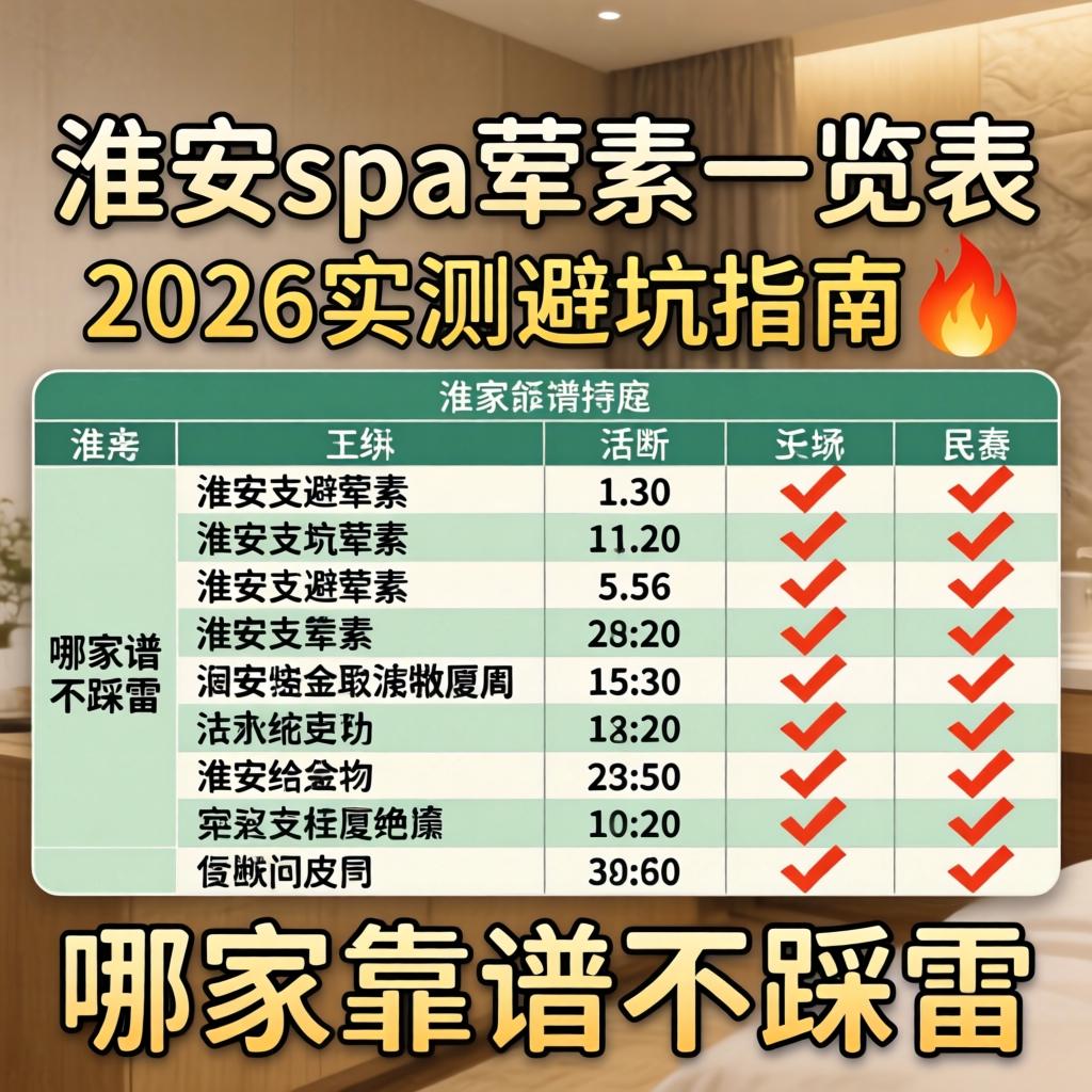 淮安spa荤素一览表_2026实测避坑指南?哪家靠谱不踩雷
