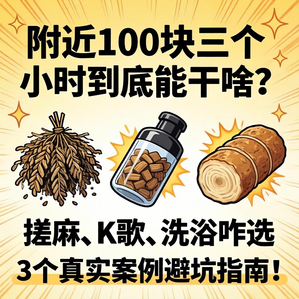 附近100块三个小时到底能干啥？搓麻、K歌、洗浴咋选？3个真实案例避坑指南！