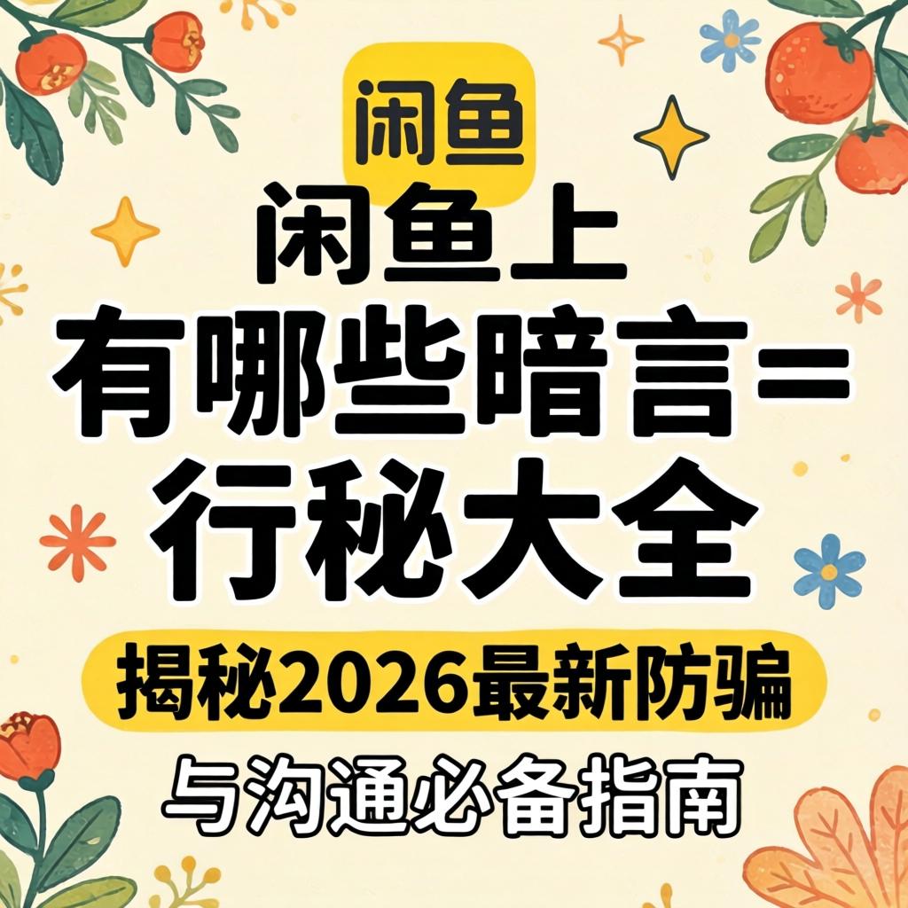 闲鱼上有哪些暗语_行话大全揭秘2026最新防骗与沟通必备指南
