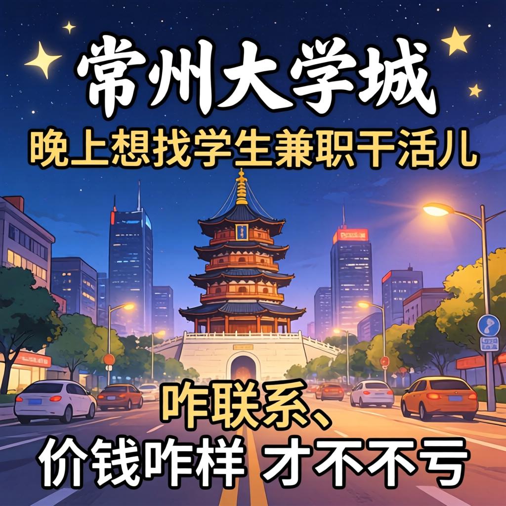 在常州大学城，晚上想找学生兼职干活儿，咋联系、价钱咋样才不算亏？