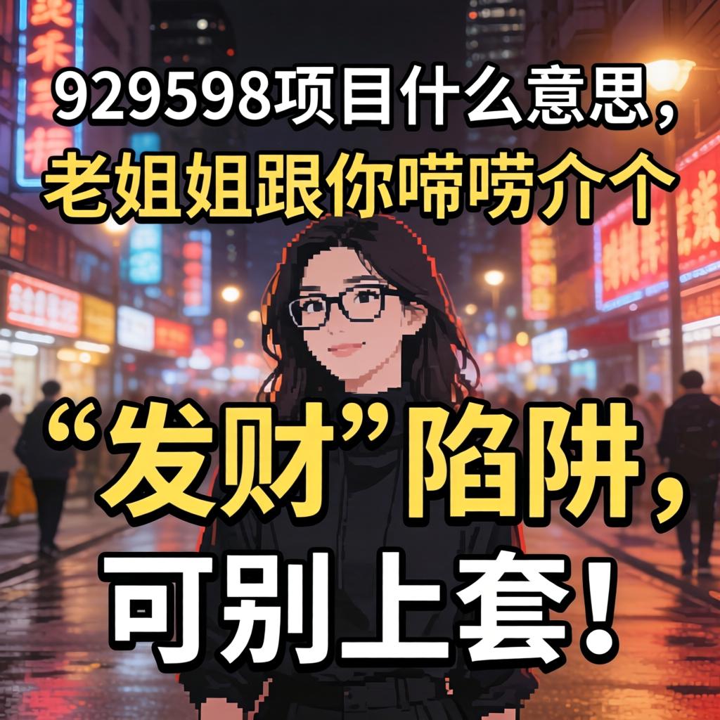 929598项目什么意思？老姐姐跟你唠唠介个“发家”陷阱，可别上套！