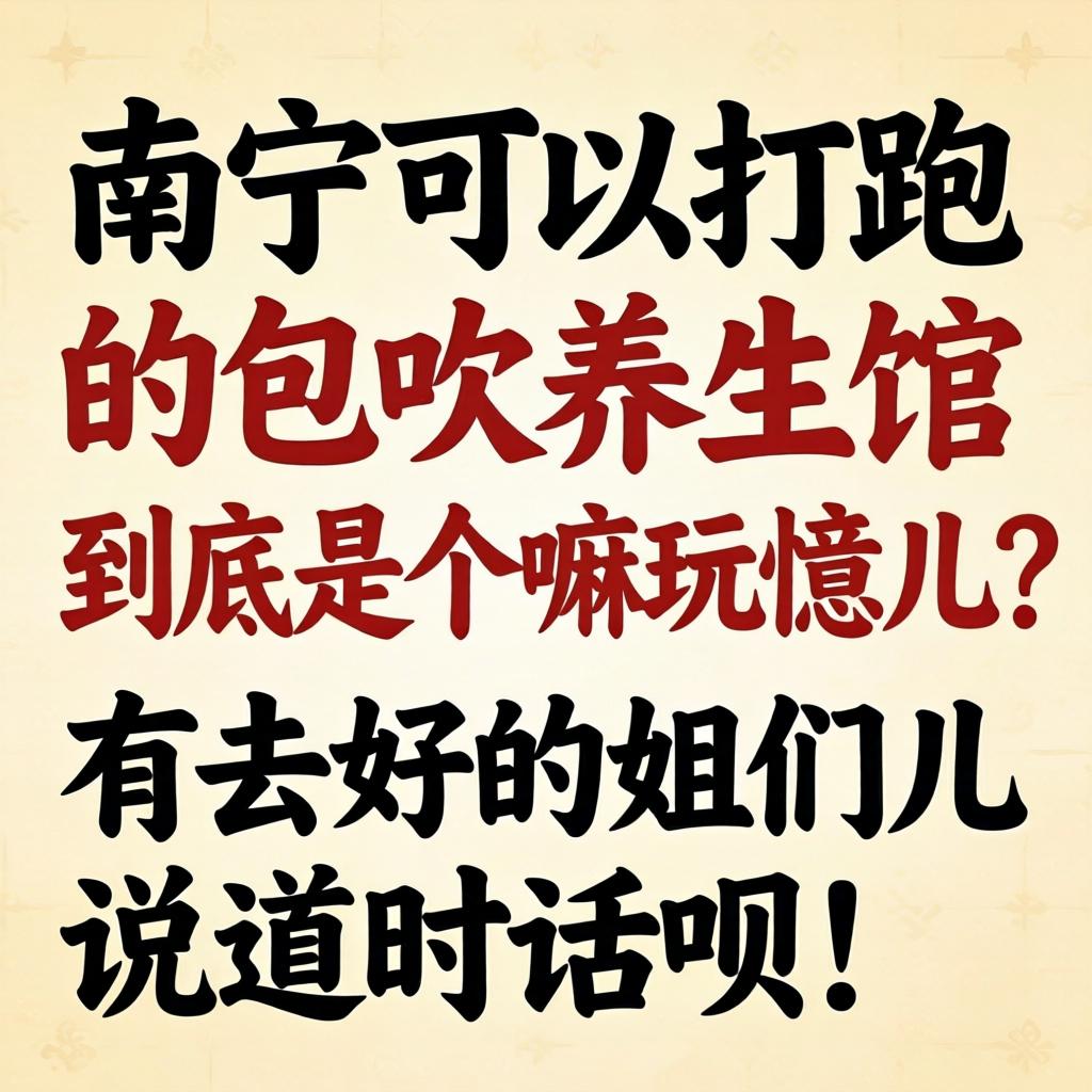 南宁可以打跑的包吹养生馆到底是个嘛玩意儿？有去过的姐们儿说道说道呗！
