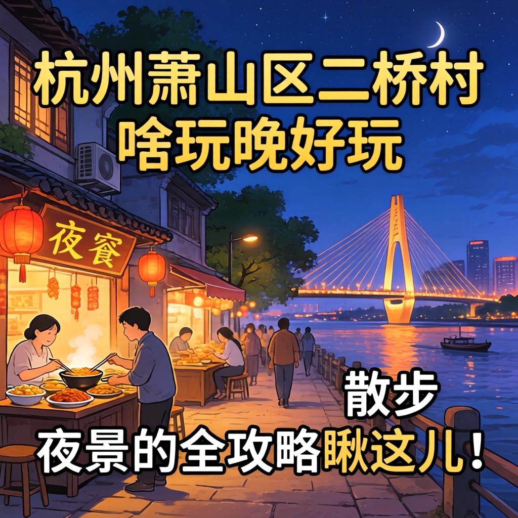 杭州萧山区二桥村晚上有啥好玩的，夜宵、散步、夜景全攻略瞅这儿！