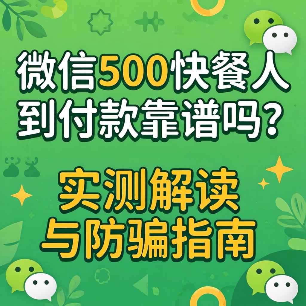 微信500快餐人到付款靠谱吗？实测解读与防骗指南