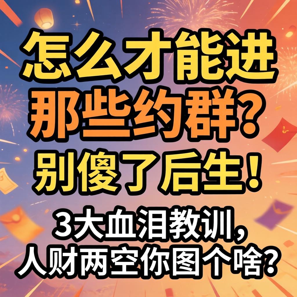 怎么能力进那些约群？别傻了后生！3大血泪教训，人财两空你图个啥？