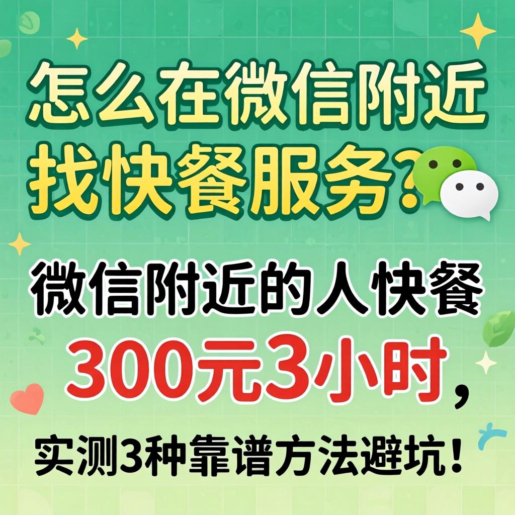怎么在微信附近找快餐服务？微信附近的人快餐300元3小时，实测3种靠谱方法避坑！