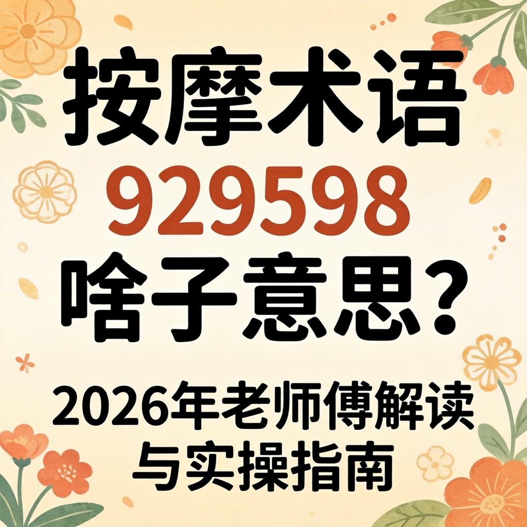 按摩术语929598_啥子意思？2026年老师傅解读与实操指南