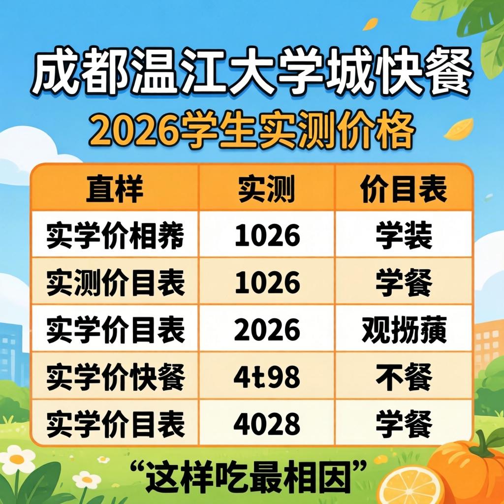 成都温江大学城快餐价值2026学生实测价目表这样吃最相因