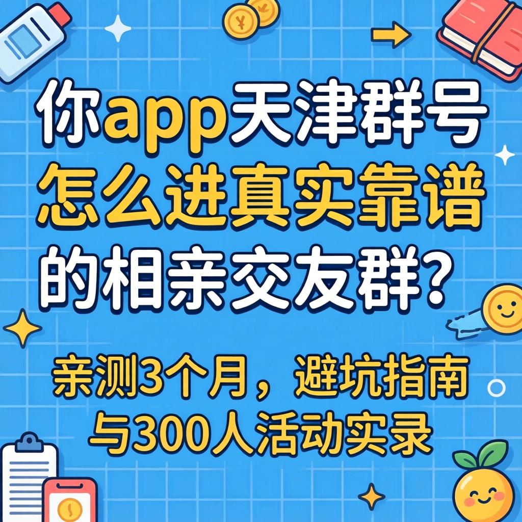 与你app天津群号，怎么进真实靠谱的相亲交友群？亲测3个月，避坑指南与300人活动实录