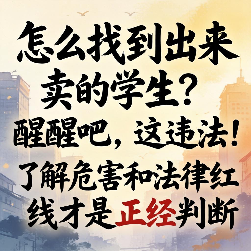 怎么找到出来卖的学生？醒醒吧，这违法！了解危害和法律红线才是正经
