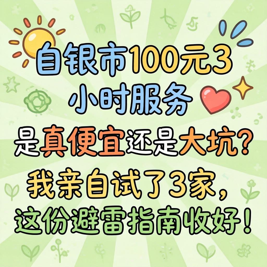 外白银市100元3小时服务,是真便宜还是大坑?我亲自试了3家,这份避雷指南收好!