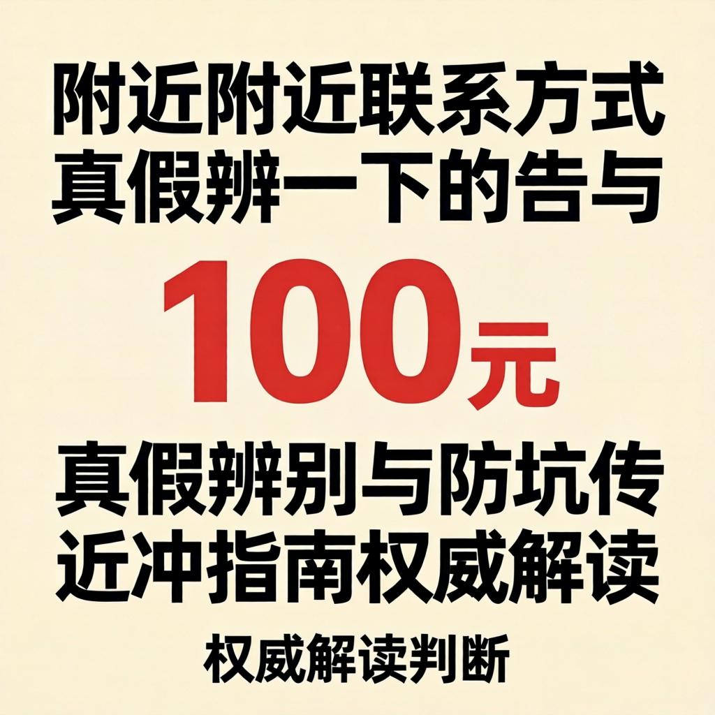 100元附近联系方式真假辨别与防坑指南权威解读