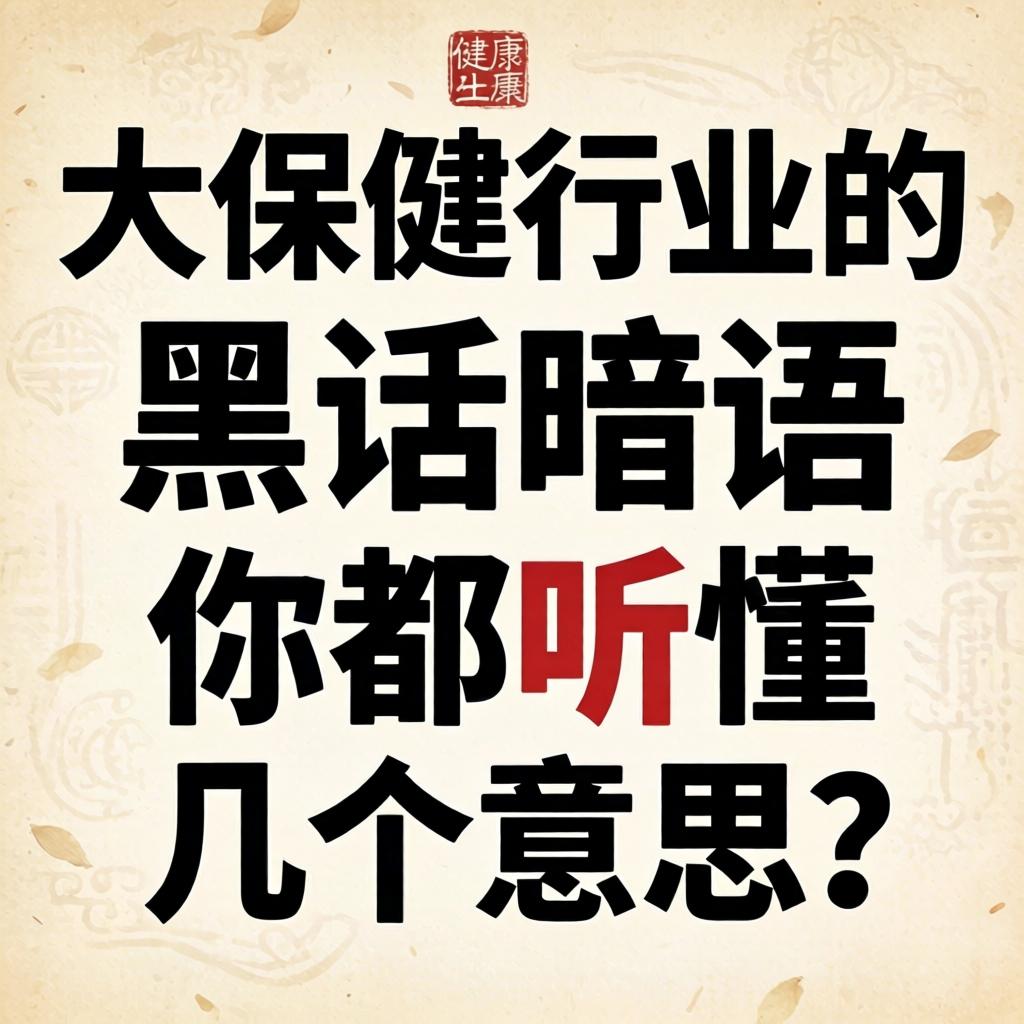 大保健行业的黑话暗语,你都听懂几个意思?