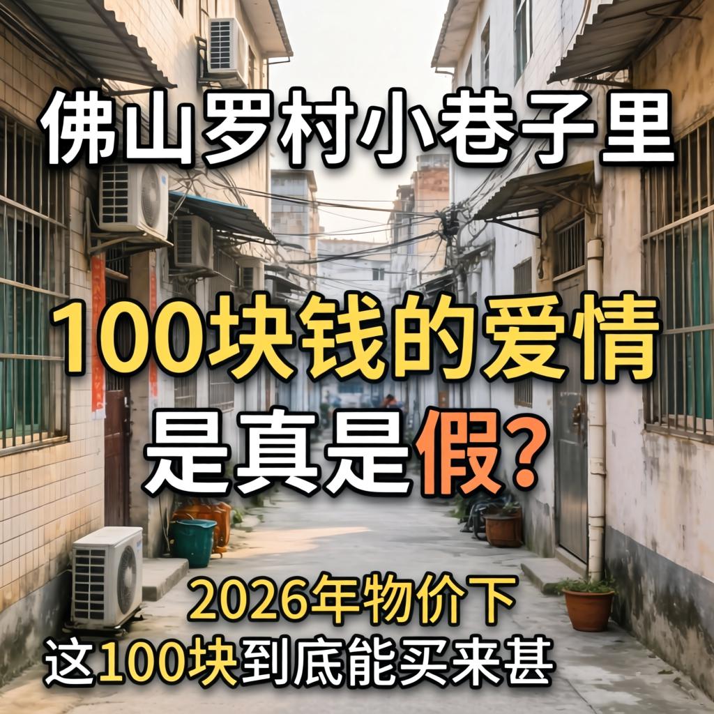 佛山罗村小巷子里100块钱的爱情，是真是假？2026年物价下，这100块到底能买来甚？