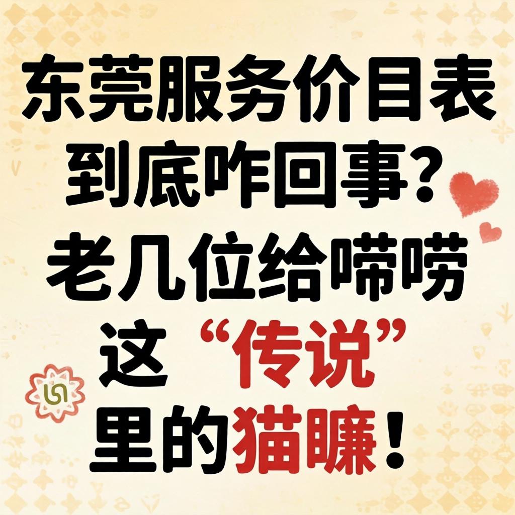 东莞服务价目表到底咋回事?老几位给唠唠这“传说”里的猫腻!