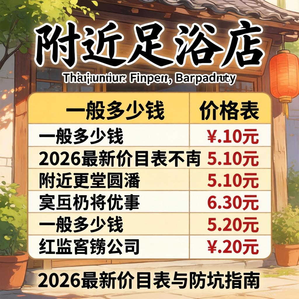 附近足浴店价格表一般多少钱?2026最新价目表与防坑指南