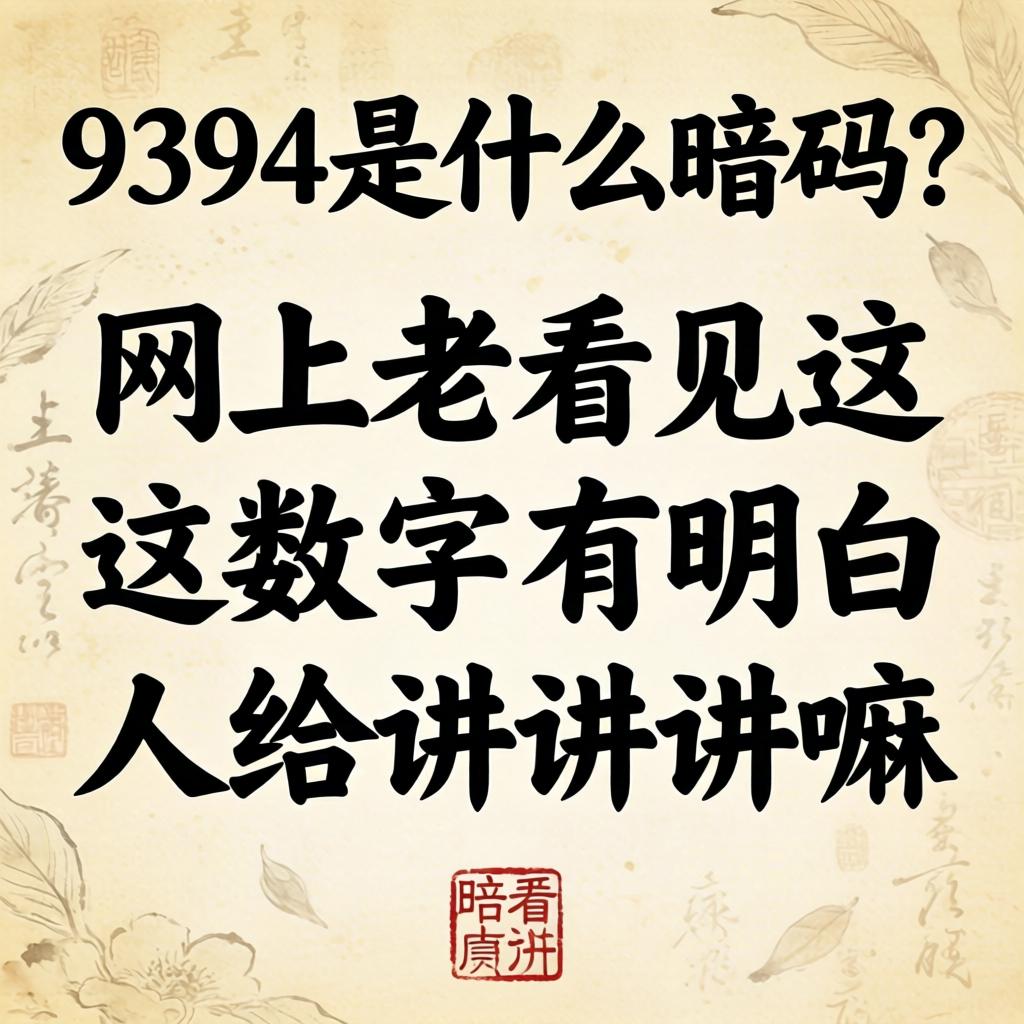9394是什么记号？网上老看见这数字，有领略人给讲讲嘛？