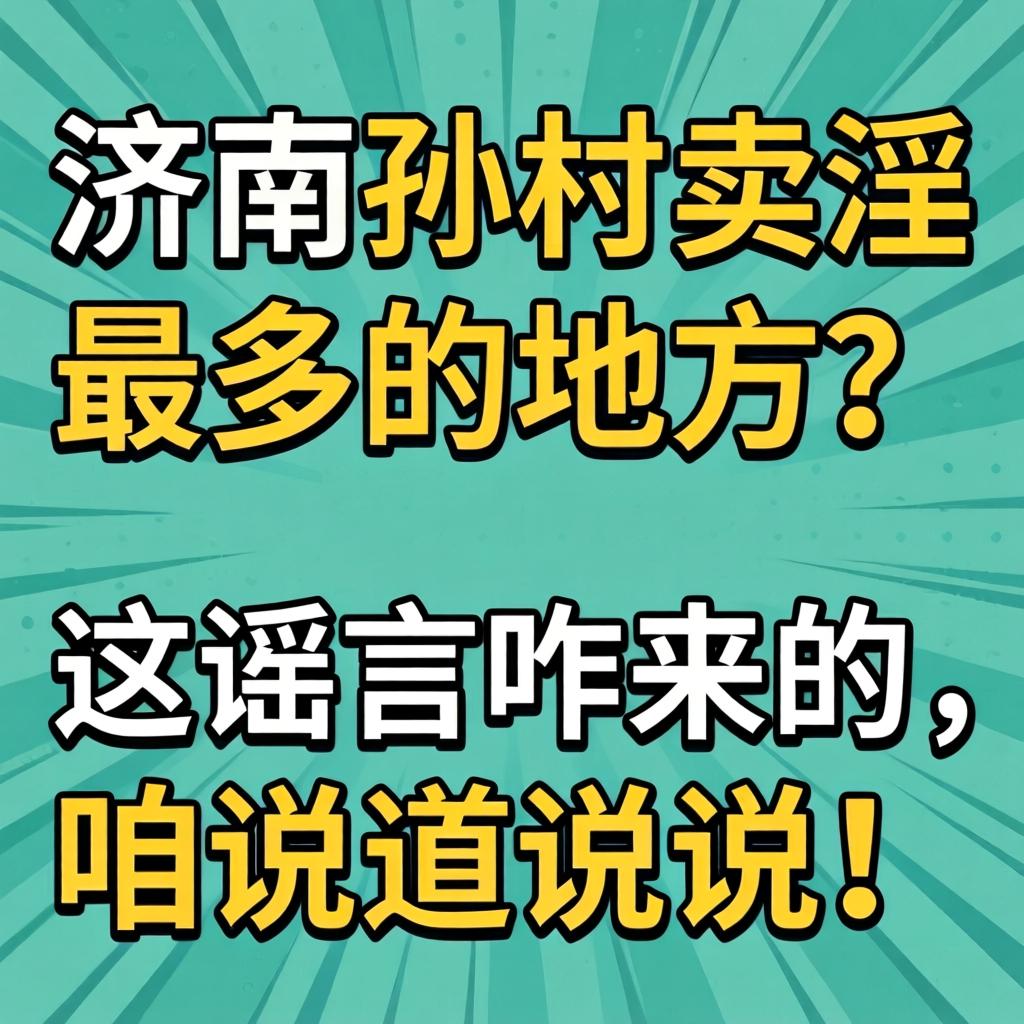 济南孙村卖淫最多的地方？这谣言咋来的，咱说道说道！