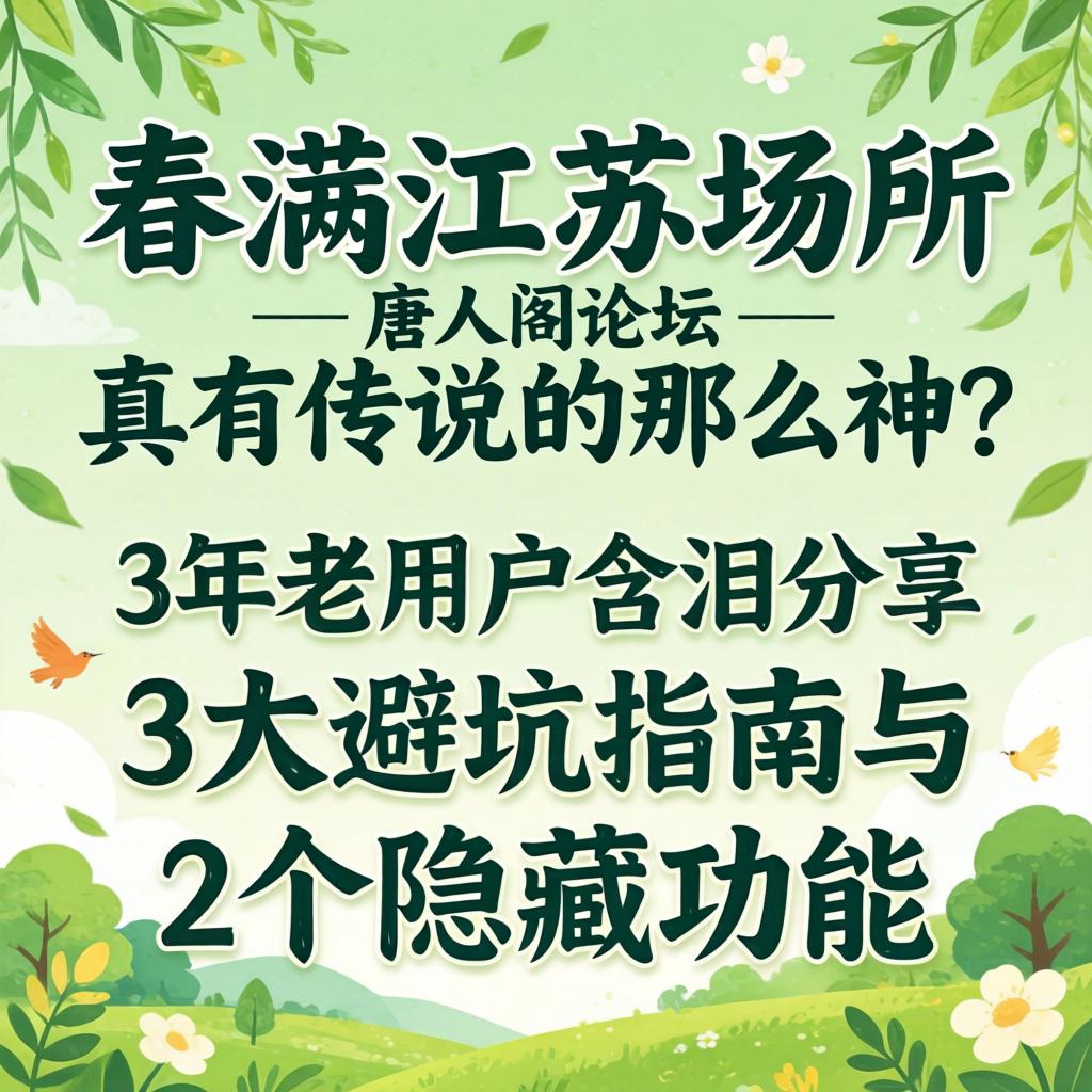 春满江苏场所—唐人阁论坛，真有传说的那么神？3年老用户含泪分享3大避坑指南与2个隐藏功能